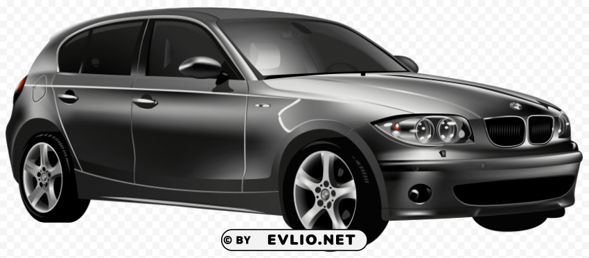 black bmw car Isolated Character in Transparent PNG