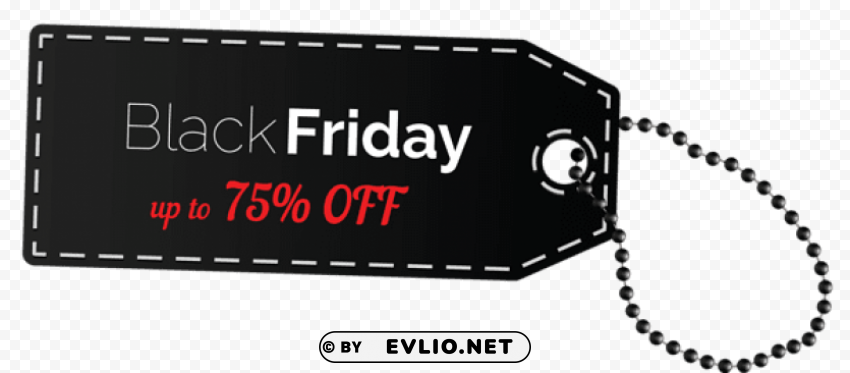 black friday 75% off tag PNG with no bg