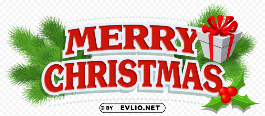 merry christmas decor with gift Isolated Design Element in HighQuality Transparent PNG