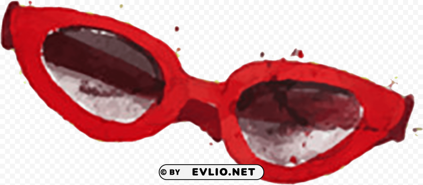 Red Sunglasses Watercolor Free PNG File