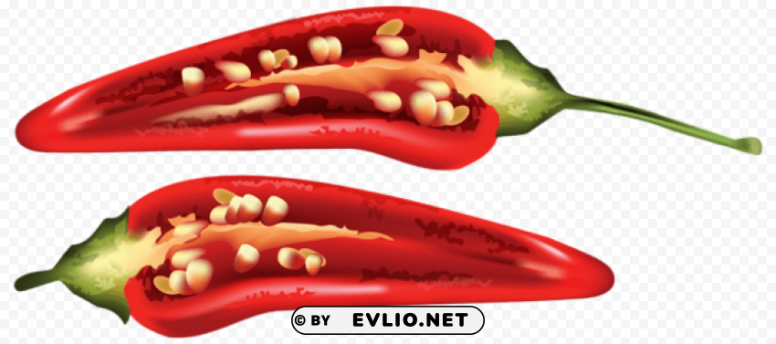 half red chili pepper Clear background PNG clip arts