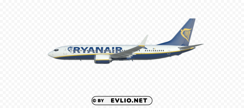 boeing 737 max ryanair Transparent PNG Isolated Graphic Design