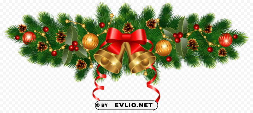 christmas golden bells and ornaments decoration Clear background PNG graphics