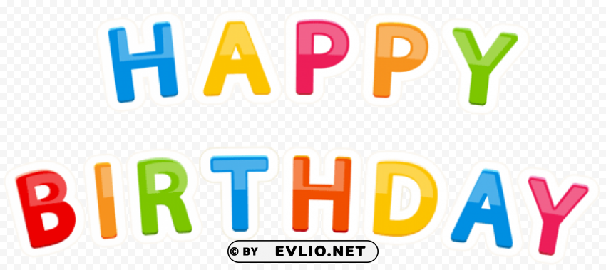 Happy Birthday Isolated Design Element In PNG Format