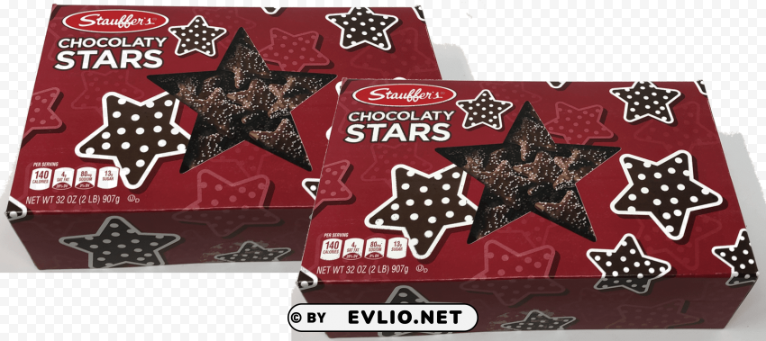 stauffer's christmas chocoloty graham stars cookies - stauffers chocolate stars PNG Image with Transparent Cutout