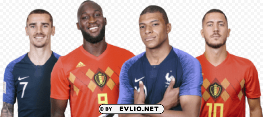 Download antoine griezmann romelu lukaku kylian mbappé & eden hazard Clear Background PNG Isolated Graphic Design png images background ID 9401fef0