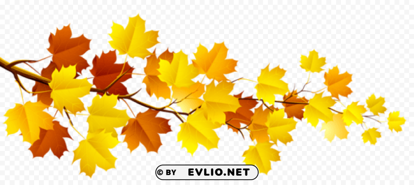 branch with autumn leaves Transparent design PNG clipart png photo - 0e2e223c