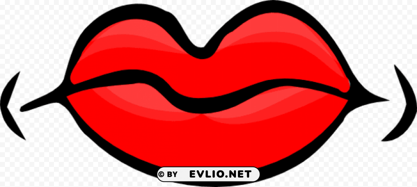 cartoon lips glamour Clean Background PNG Isolated Art