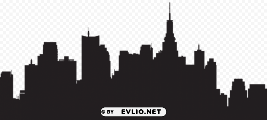 big city silhouette Transparent background PNG stock