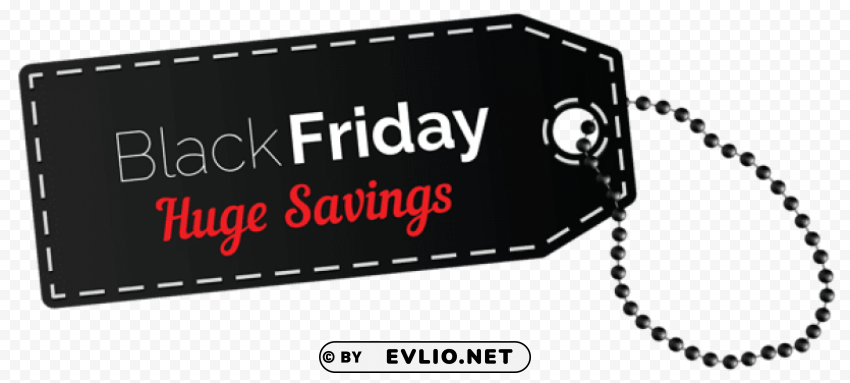 black friday huge savings tag PNG with isolated background
