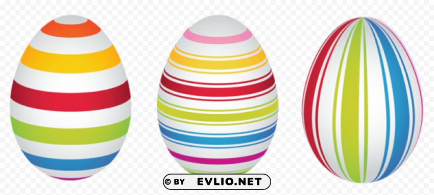 easter striped eggspicture PNG graphics with clear alpha channel collection