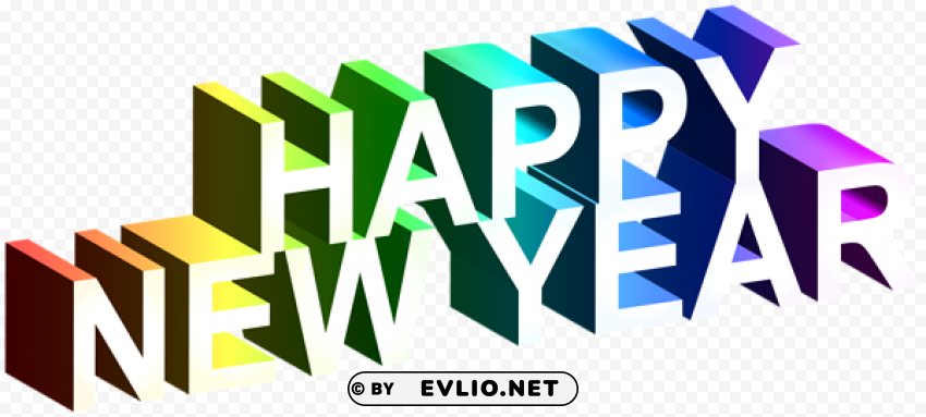 Happy New Year 3d Text PNG Image Isolated With Transparent Clarity