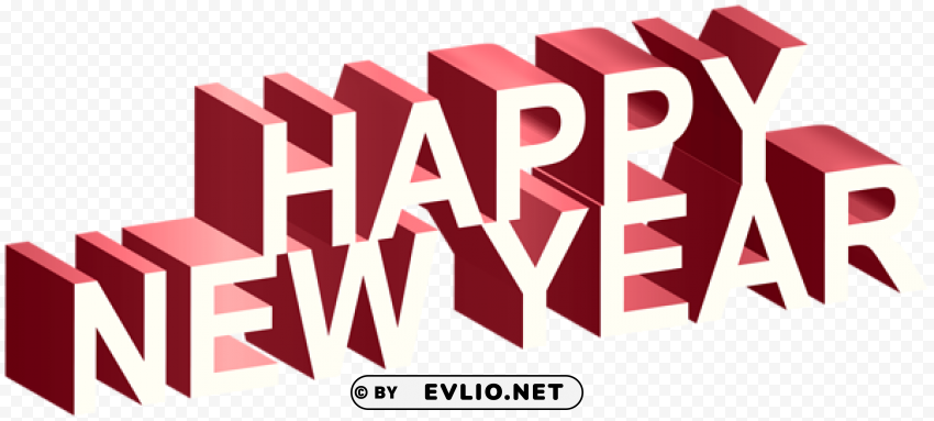 happy new year 3d white text PNG Image Isolated with Transparent Detail PNG image with transparent background - c754708a