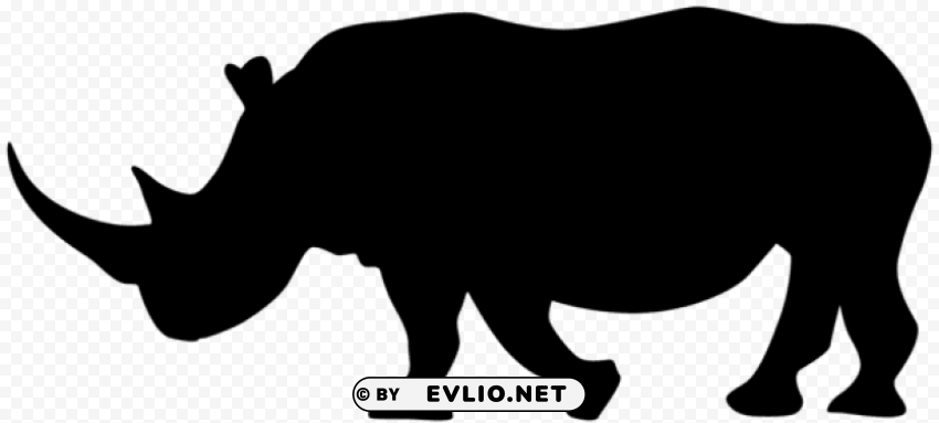 rhinoceros silhouette PNG images with alpha transparency diverse set