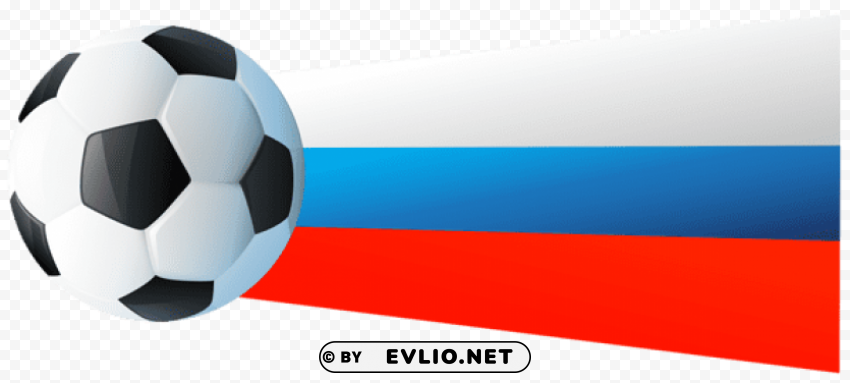 russian flag with soccer ball Isolated Artwork on Clear Background PNG