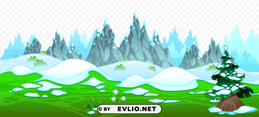 early spring with icy mountains ground HighQuality Transparent PNG Isolation