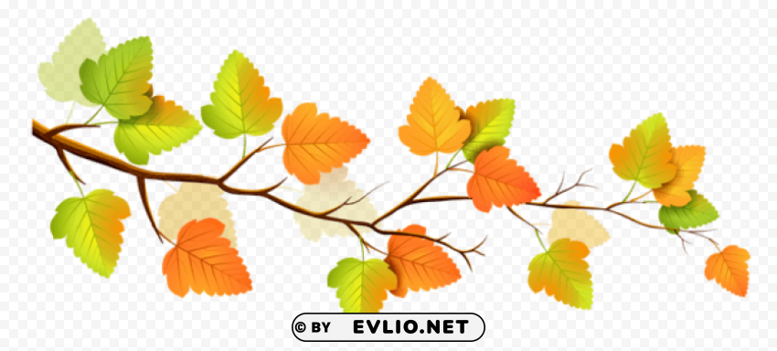 fall branch decor Clean Background Isolated PNG Image