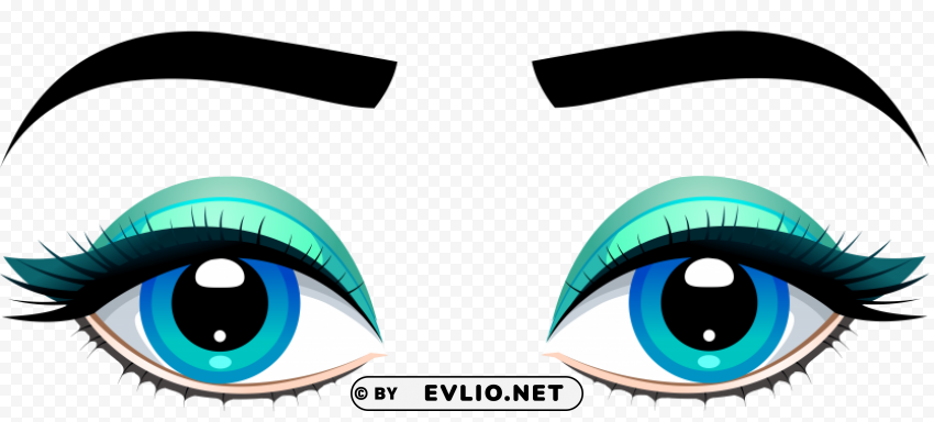 female blue eyes with eyebrows Transparent Background PNG Isolated Design