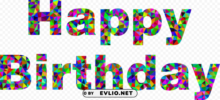 happy birthday big words PNG format with no background