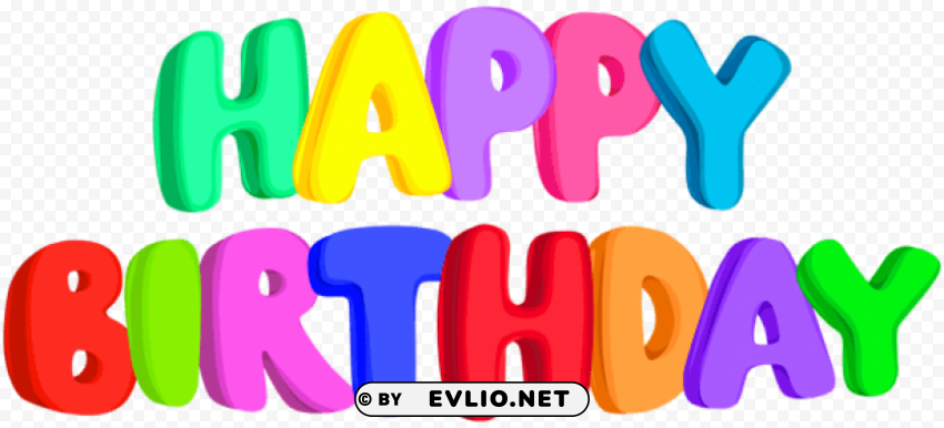 happy birthday text PNG images with clear backgrounds