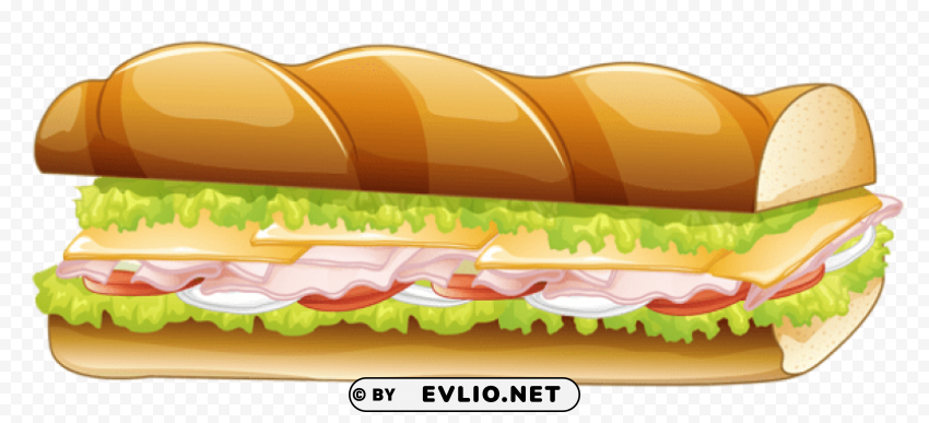 long sandwich vector clipar PNG files with transparent backdrop complete bundle