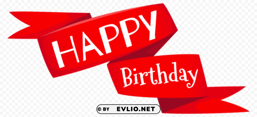 red happy birthday banner Isolated Item with HighResolution Transparent PNG