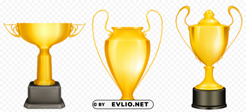  Gold Silver Bronze Trophies Isolated Icon In HighQuality Transparent PNG