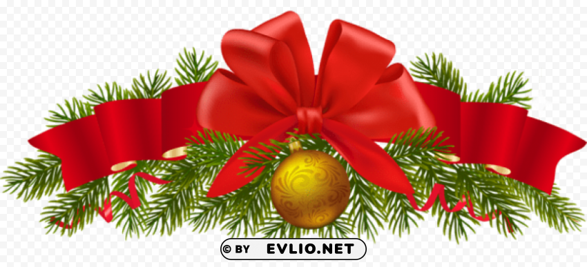 transparent pine christmas decoration PNG Image with Clear Background Isolated