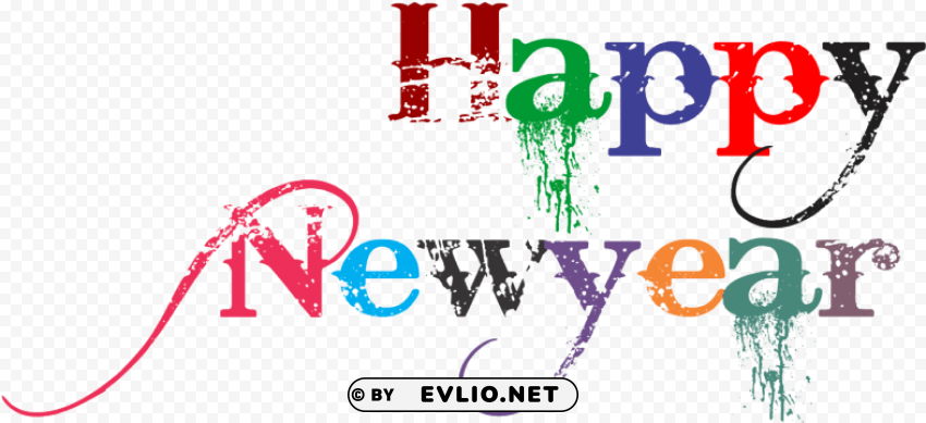 happy new year - happy new year text PNG no background free