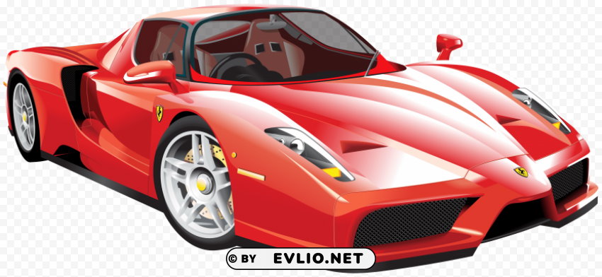 red ferrari car Isolated Subject on HighQuality PNG clipart png photo - e17c9341