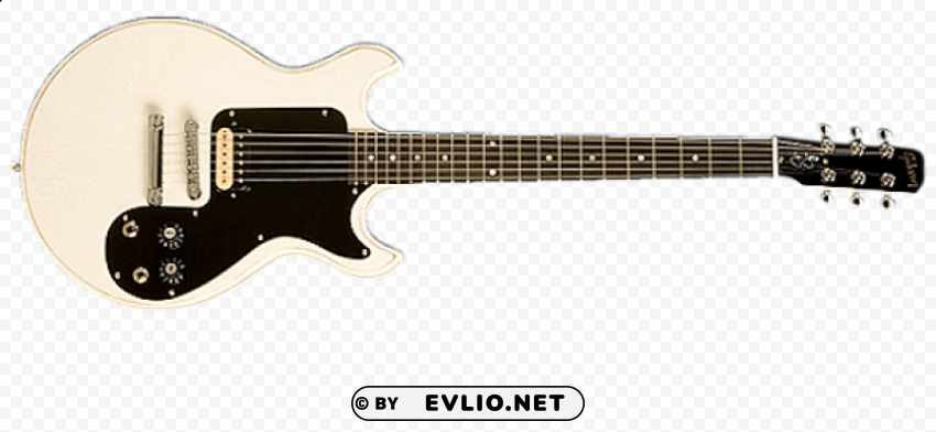white guitar transparent Clean Background Isolated PNG Illustration