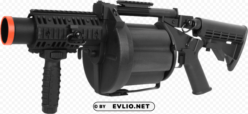air soft grenade launcher ClearCut Background Isolated PNG Graphic Element