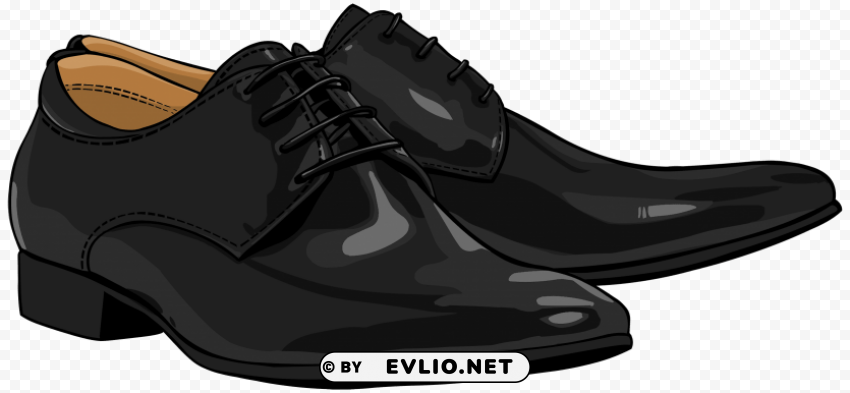 Black Men Shoes Clear Background PNG Elements