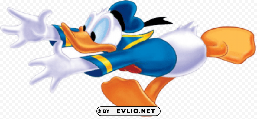 donald duck trying to catch something Isolated Item with Transparent PNG Background
