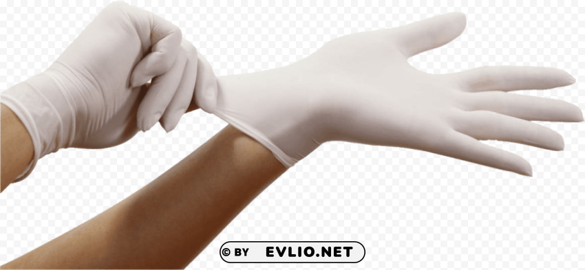 gloves on hand PNG with isolated background