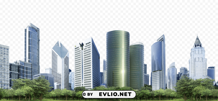 City Skyline PNG Transparent Graphics Bundle