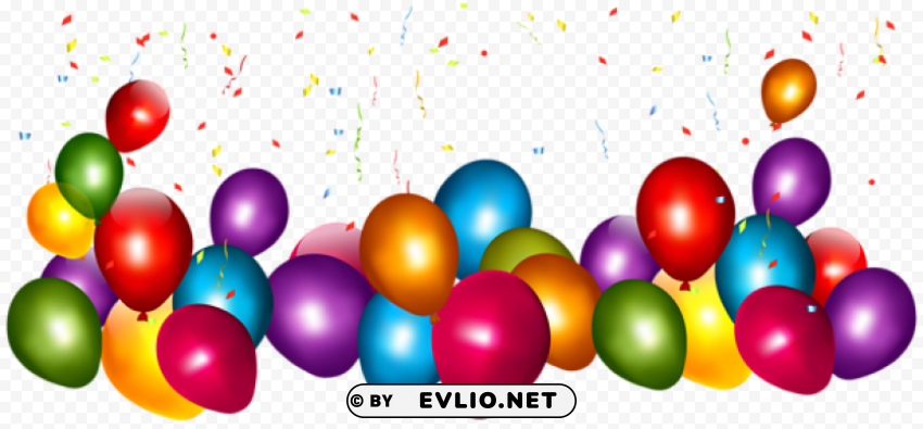 transparent colorful balloons with confettipicture PNG pictures with no background
