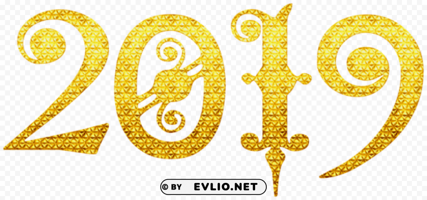 golden 2019 Clear Background PNG Isolated Graphic Design