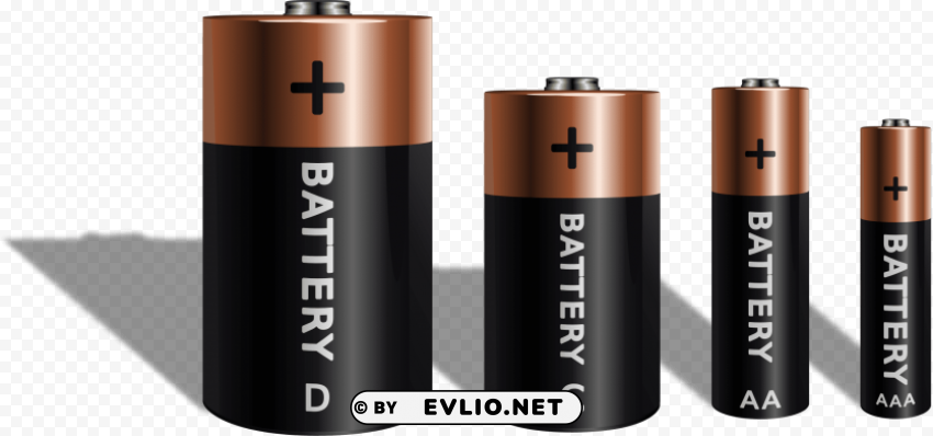 series of batteries Transparent PNG vectors