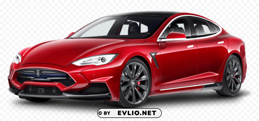 tesla model s red Isolated Graphic on HighQuality Transparent PNG
