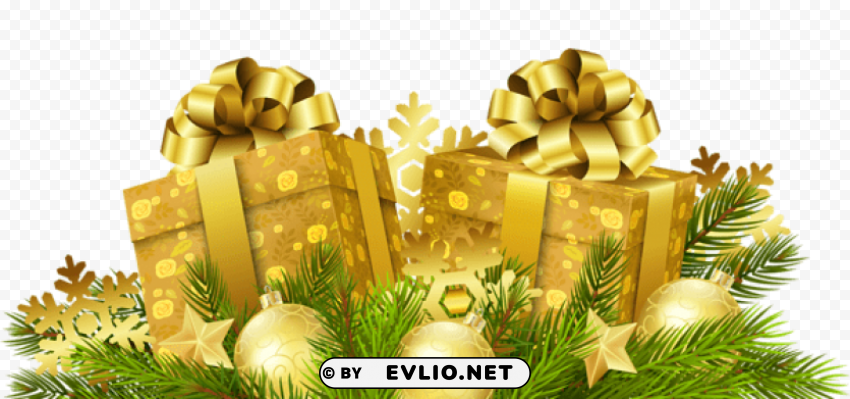 christmas gifts decoration transparent PNG Object Isolated with Transparency