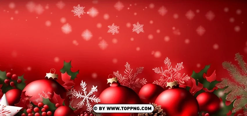 Dark Red Christmas Holly 4K Wallpaper PNG with alpha channel