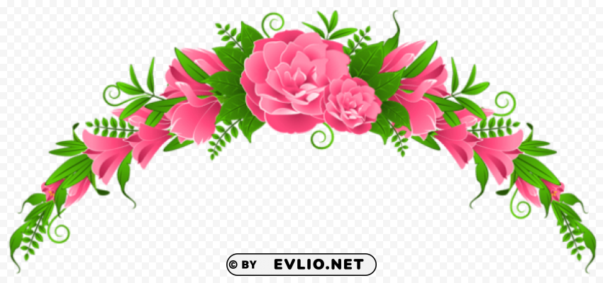 pink flowers and roses element Transparent PNG Image Isolation