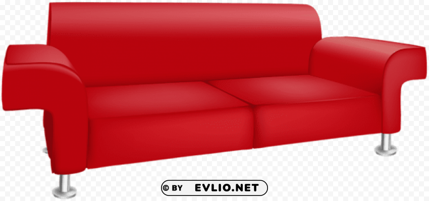 red sofa transparent PNG Isolated Design Element with Clarity