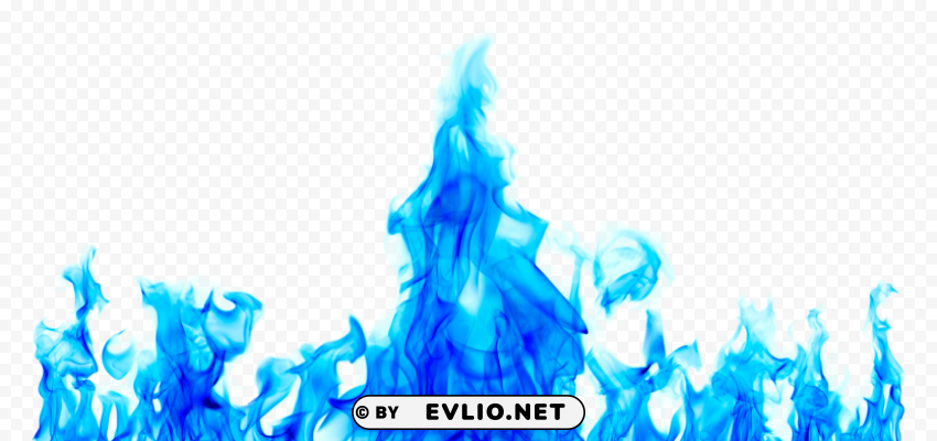 blue fire flame Isolated Artwork in Transparent PNG