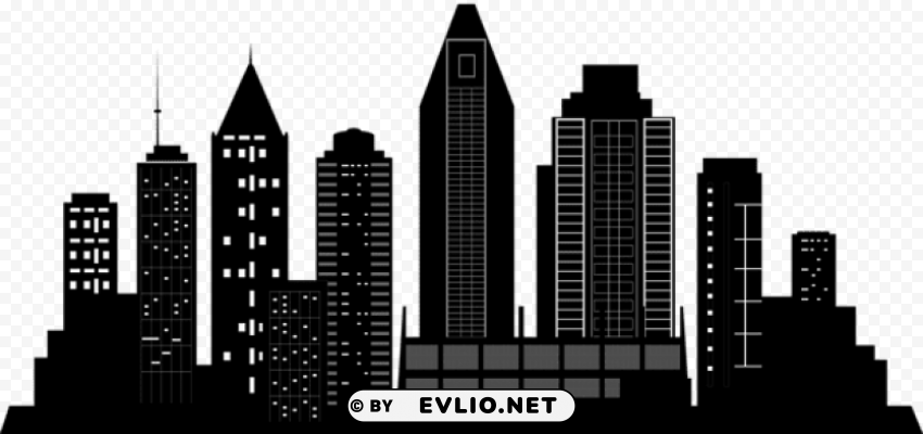 city silhouette Transparent Background PNG Isolated Icon