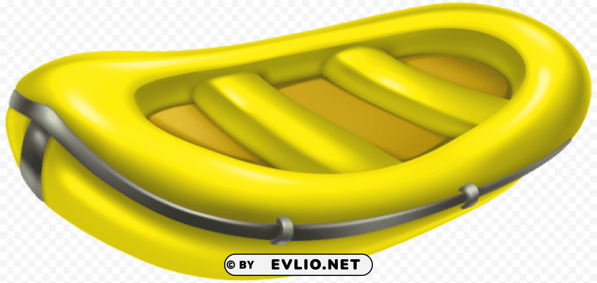 yellow rubber boat Transparent PNG Object Isolation