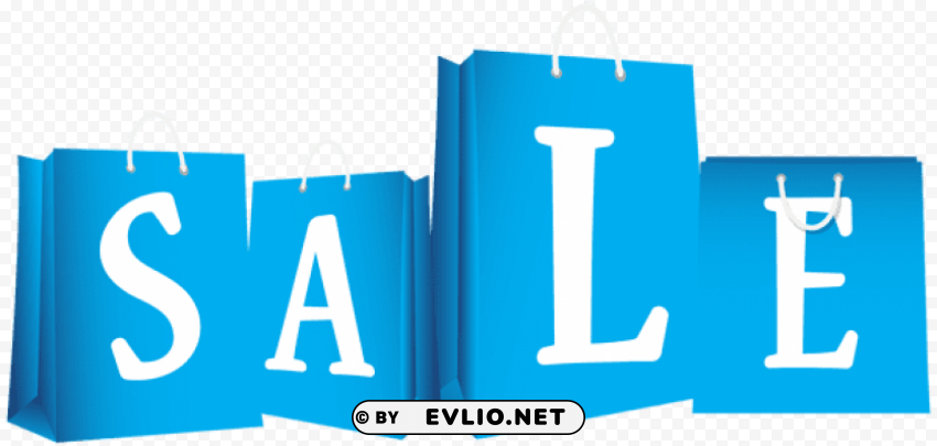 sale bags blue Isolated Character on Transparent Background PNG