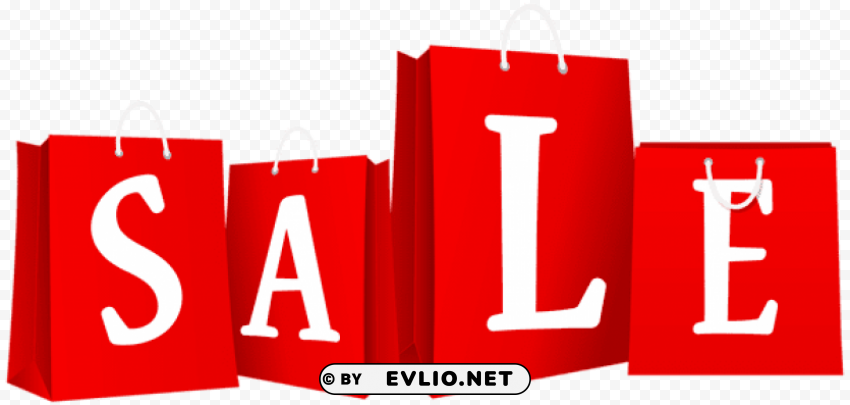 sale bags red Isolated Character in Transparent PNG Format
