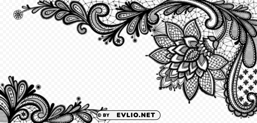 black lace ornamentpicture PNG images for editing clipart png photo - 6c9c62cc
